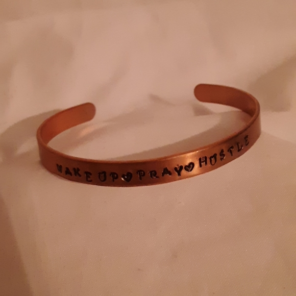 WakeUp, Pray, Hustle Metal Cuff - Picture 2 of 4